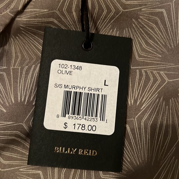 14. Billy Reid Murphy Mens Dress Shirt in Olive - Picture 14 of 17